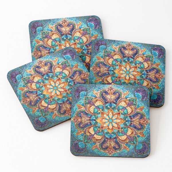 Item preview, Gaudi Inspired Mosaic Tile Ornament Mandala Pattern designed and sold by GrinGalore.