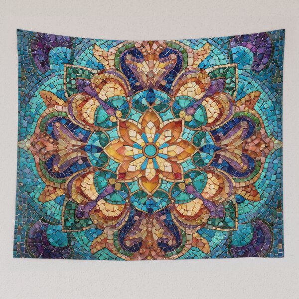 Item preview, Gaudi Inspired Mosaic Tile Ornament Mandala Pattern designed and sold by GrinGalore.