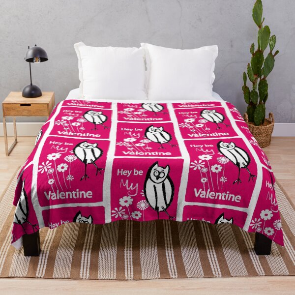 Item preview, Hey Be My Valentine Cute Owl Art Drawing Pink Romantic Flowers designed and sold by DappleDesign.