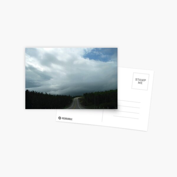 Driving into the storm in North West Ontario Canada Postcard