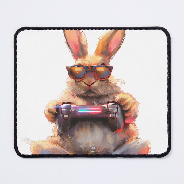 Item preview, Cool Gamer Bunny – Sunglasses Rabbit with Controller designed and sold by Beachy Beasts.