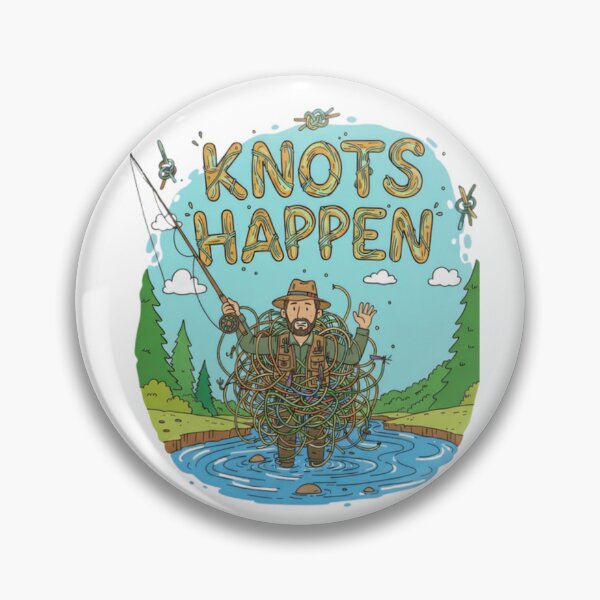 Item preview, Knots happen funny fly fishing designed and sold by Stefanrajzer.