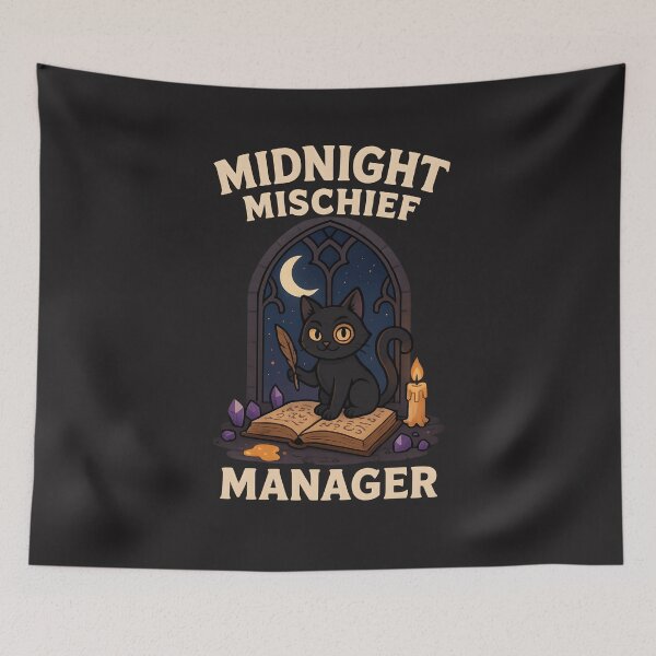 Item preview, Cat Midnight Mischief Manager - Autumn & Halloween Series designed and sold by Mission Ready.