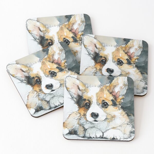 Item preview, Corgi puppy playing near the wall designed and sold by anytka.