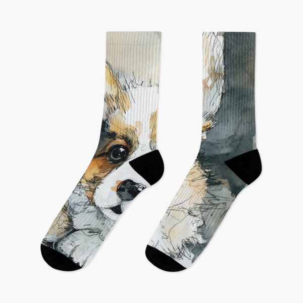 Item preview, Corgi puppy playing near the wall designed and sold by anytka.