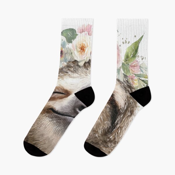 Item preview, Smiling sloth with flower crown designed and sold by anytka.