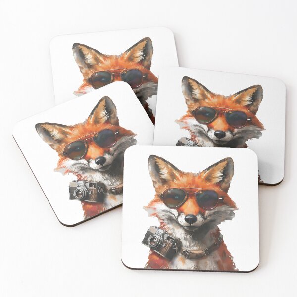 Item preview, Cool Photographer Fox – Sunglasses + Vintage Camera designed and sold by Beachy Beasts.