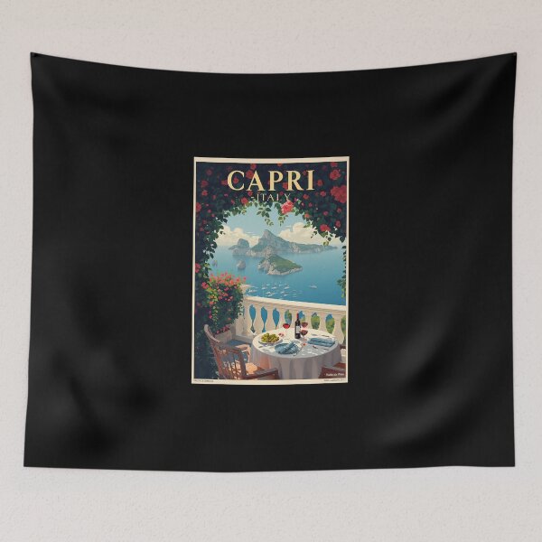 Item preview, Capri Italy Vintage Travel Illustration designed and sold by DigitalStudioZT.