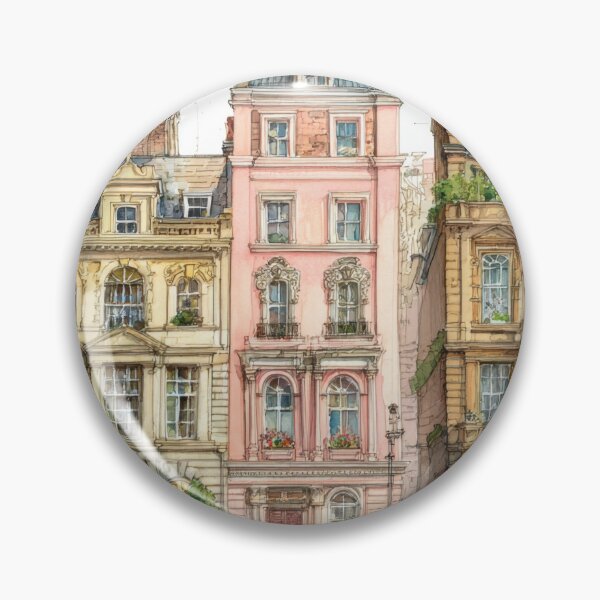 Item preview, Vivid buildings on a city streetBuildings of various colors sit close together on a city street. Each structure has unique designs and details on the facades. designed and sold by anytka.