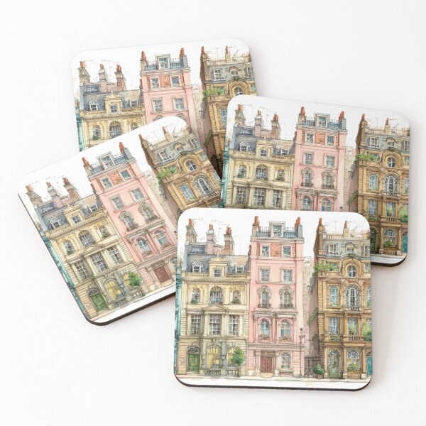 Item preview, Vivid buildings on a city streetBuildings of various colors sit close together on a city street. Each structure has unique designs and details on the facades. designed and sold by anytka.