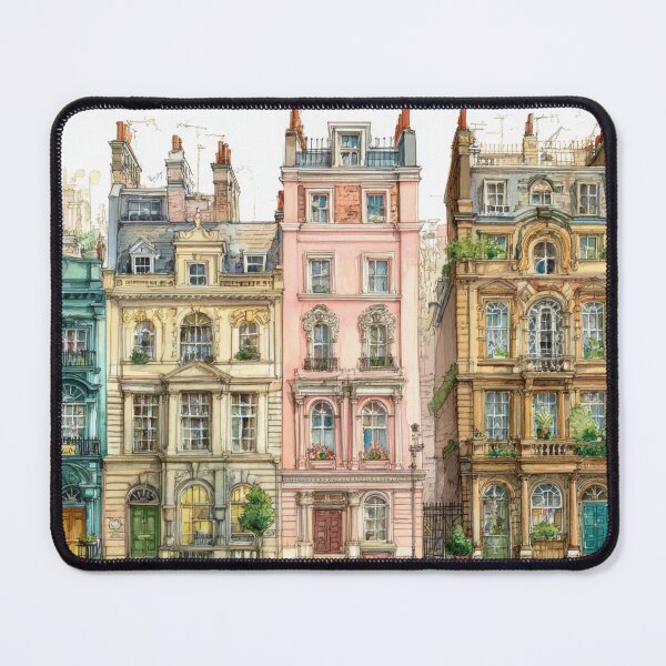 Item preview, Vivid buildings on a city streetBuildings of various colors sit close together on a city street. Each structure has unique designs and details on the facades. designed and sold by anytka.
