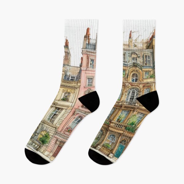 Item preview, Vivid buildings on a city streetBuildings of various colors sit close together on a city street. Each structure has unique designs and details on the facades. designed and sold by anytka.