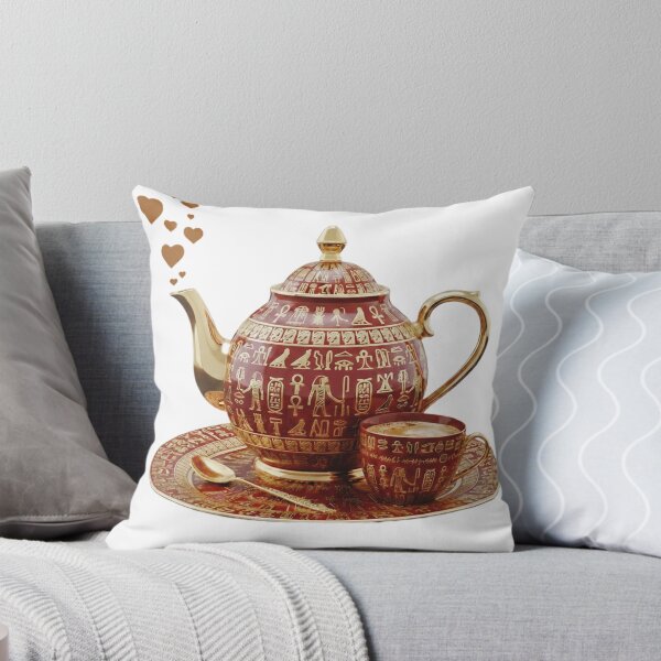 Item preview, Royal Egyptian Teapot - Ancient Golden Hieroglyphics Tea Art designed and sold by Fatomfatom.