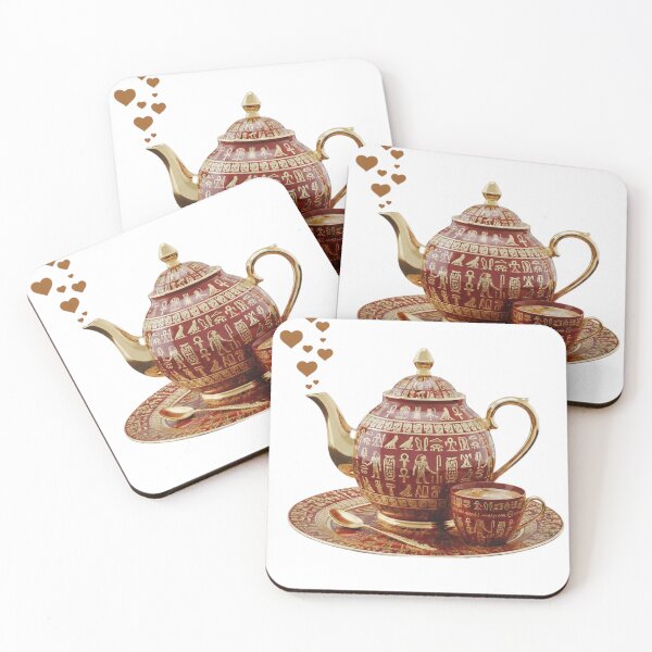 Item preview, Royal Egyptian Teapot - Ancient Golden Hieroglyphics Tea Art designed and sold by Fatomfatom.