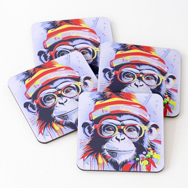 Item preview, Chimpanzee with neon goggles designed and sold by NightRaida.