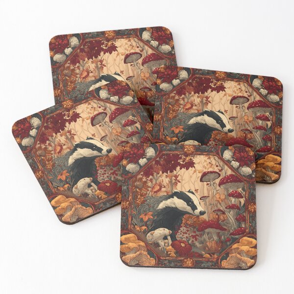 Item preview, Badger in a Mushroom Forest - Autumn & Halloween designed and sold by Mission Ready.