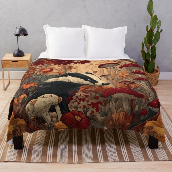 Item preview, Badger in a Mushroom Forest - Autumn & Halloween designed and sold by Mission Ready.