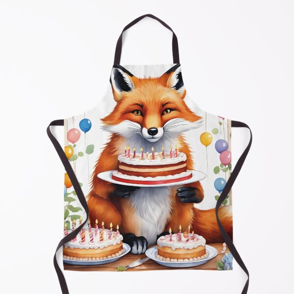 Item preview, Fox with birthday cake – Cute woodland animal party design designed and sold by Mauswohn.