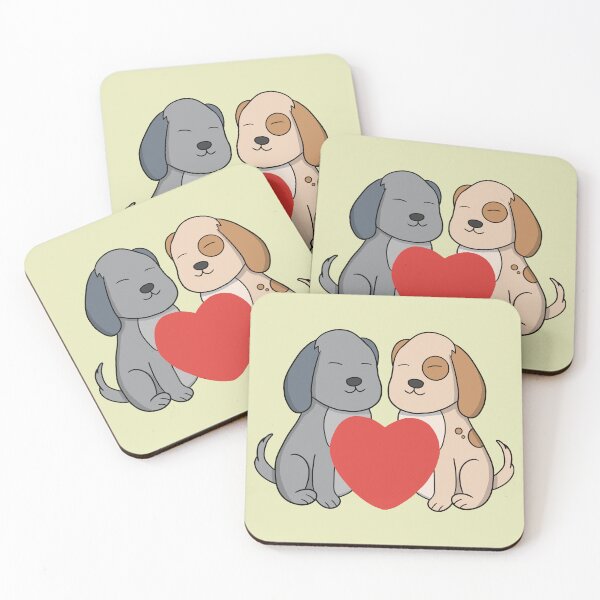 Item preview, Sweet Cartoon Puppies in Love with Big Red Heart designed and sold by shopdiego.