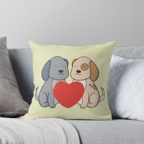 Item preview, Sweet Cartoon Puppies in Love with Big Red Heart designed and sold by shopdiego.