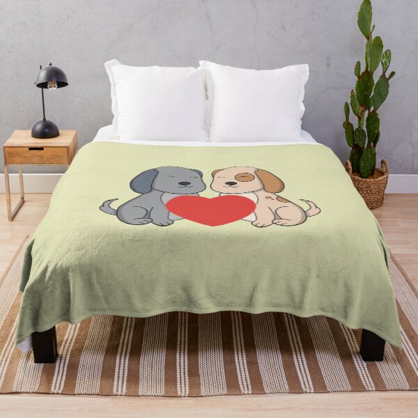 Item preview, Sweet Cartoon Puppies in Love with Big Red Heart designed and sold by shopdiego.