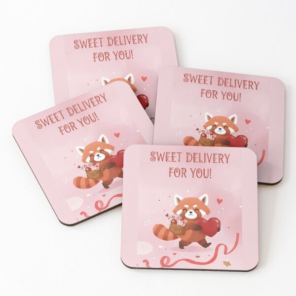 Item preview, Cute Red Panda Love Delivery Valentine Illustration designed and sold by naughty-raccoon.