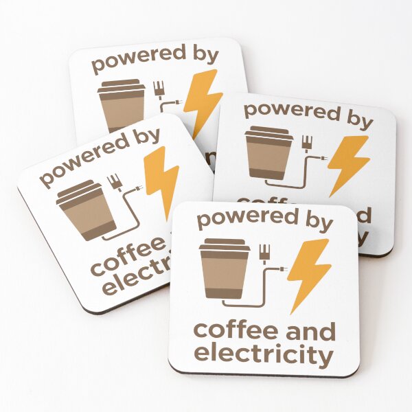 Item preview, Powered By Coffee And Electricity Funny Gifts For Electrician  And Coffee Lovers designed and sold by PaulaArtworks.
