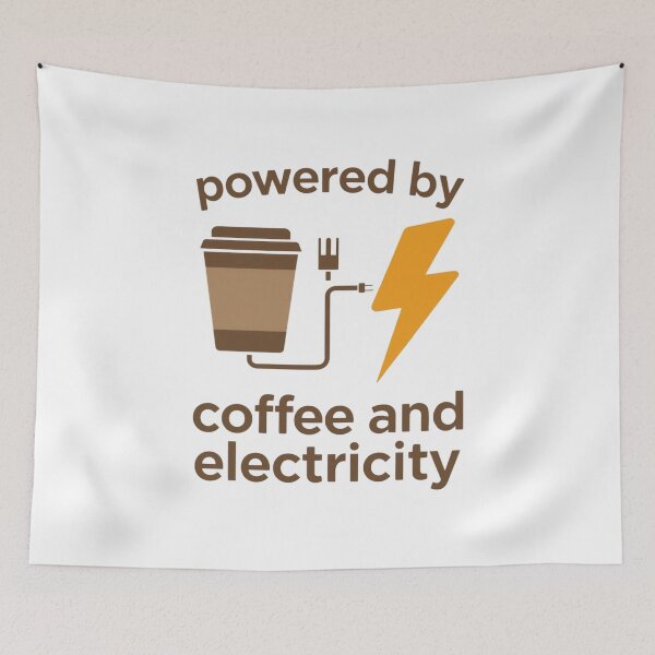 Item preview, Powered By Coffee And Electricity Funny Gifts For Electrician  And Coffee Lovers designed and sold by PaulaArtworks.