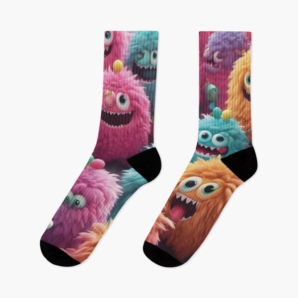 Item preview, Colorful fluffy monster group – Fun kawaii design designed and sold by Mauswohn.
