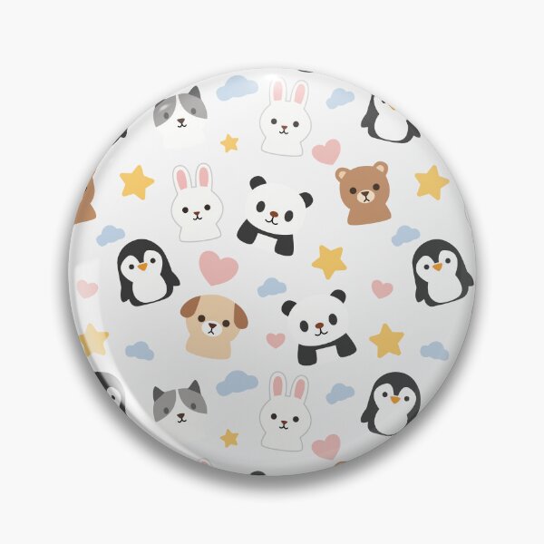 Item preview, Cute Kawaii Mixed Animal Faces Seamless Pattern designed and sold by CosmoPixelArts.