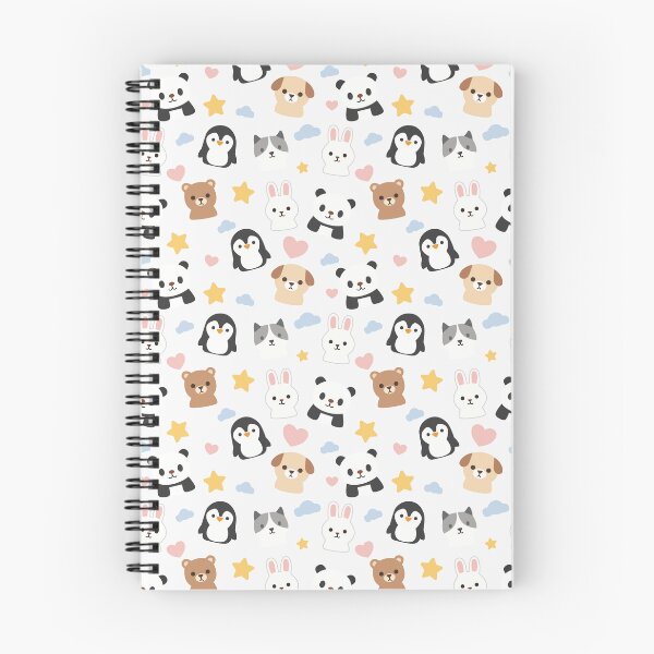 Item preview, Cute Kawaii Mixed Animal Faces Seamless Pattern designed and sold by CosmoPixelArts.