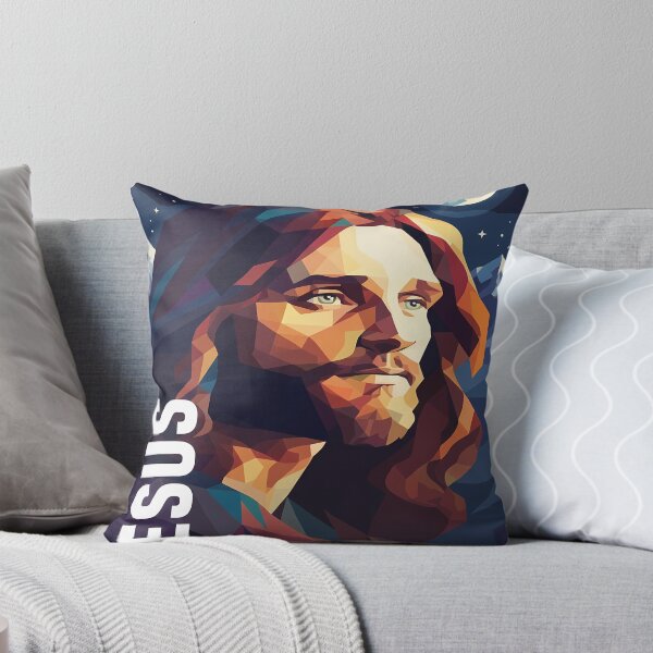 Item preview, Geometric Jesus Portrait with Mountain Backdrop designed and sold by 7She.