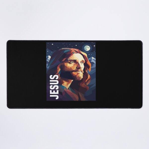 Item preview, Geometric Jesus Portrait with Mountain Backdrop designed and sold by 7She.