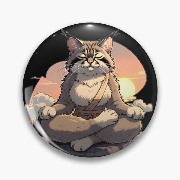 Item preview, Meditating Lynx Zen Master - Sunset Serenity Cat Portrait designed and sold by AiDigitalSanctum.