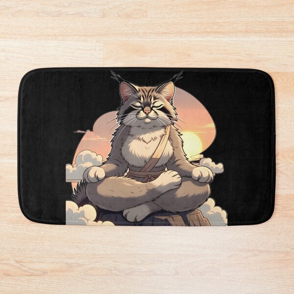 Item preview, Meditating Lynx Zen Master - Sunset Serenity Cat Portrait designed and sold by AiDigitalSanctum.