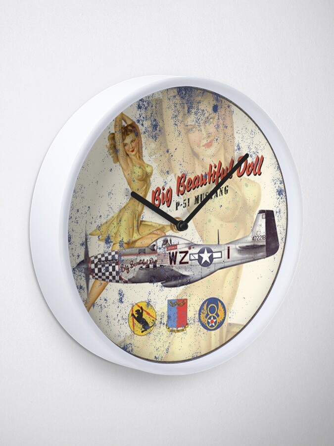 Alternate view of P-51 Mustang - Big Beautiful Doll Clock