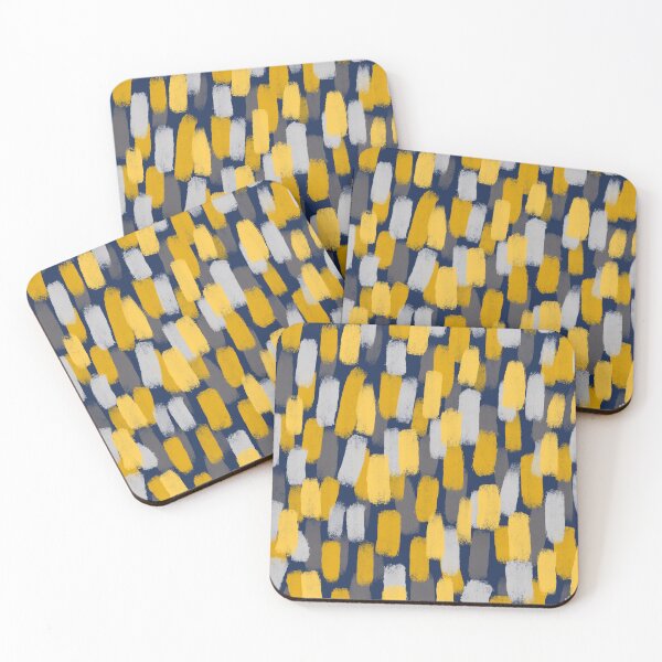 Item preview, Abstract Grey and Yellow Paint Brush Effect on Blue  designed and sold by OneThreeSix.