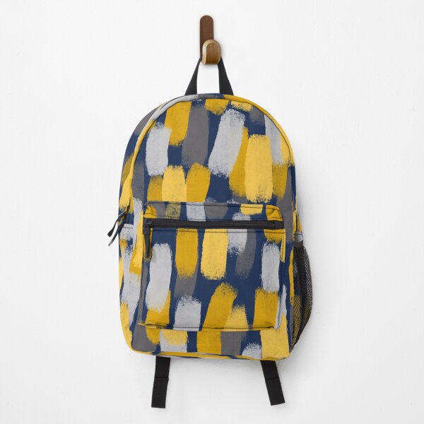 Item preview, Abstract Grey and Yellow Paint Brush Effect on Blue  designed and sold by OneThreeSix.