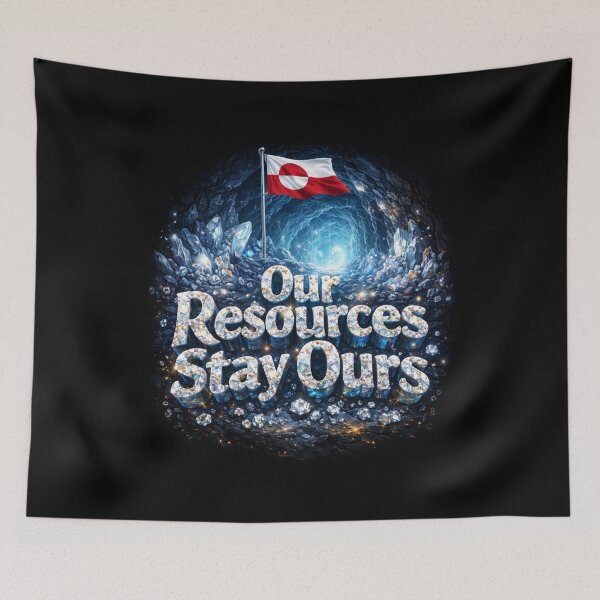 Item preview, Greenland Diamond Mine Flag Resources Stay Ours Protest Energy Tee designed and sold by JaaCreativeShop.