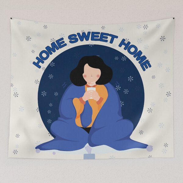 Item preview, Home Sweet Home – Cozy Winter Illustration designed and sold by CozyPrint-CP.