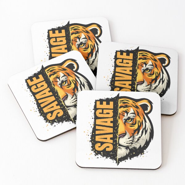 Item preview, Savage Tiger Face Typography Art – Bold Strength Graphic Design designed and sold by Rehma Wear.