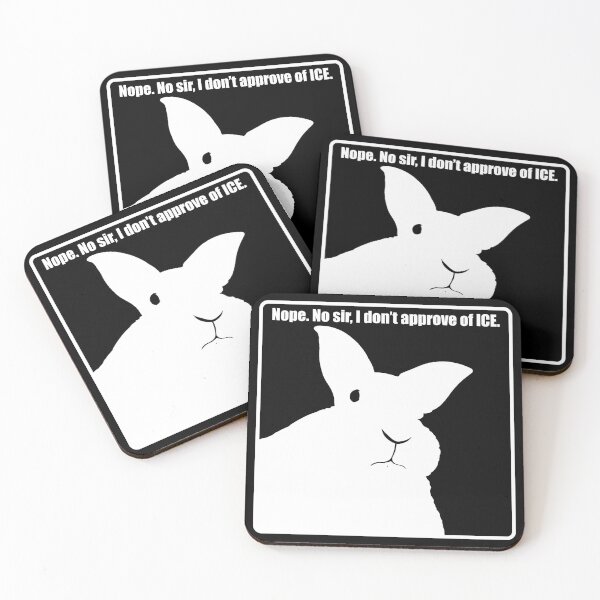 Item preview, Disapproving Rabbits Resist ICE Black and White designed and sold by Birdchick.