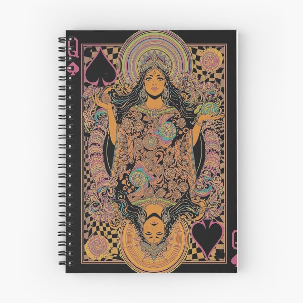 Item preview, Queen of Spades Psychedelic 70s Playing Card Art | Trippy Cosmic Goddess | Retro Hippie Tarot Style Print designed and sold by MissSaylor.