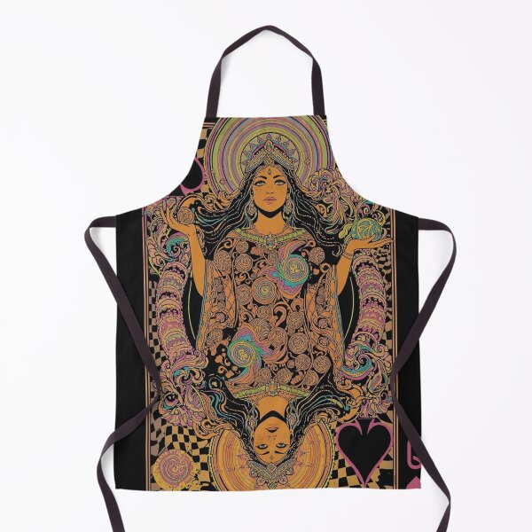 Item preview, Queen of Spades Psychedelic 70s Playing Card Art | Trippy Cosmic Goddess | Retro Hippie Tarot Style Print designed and sold by MissSaylor.