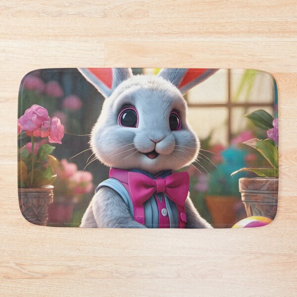 Item preview, Cute Easter bunny with a bow tie in a colorful spring garden designed and sold by Mauswohn.