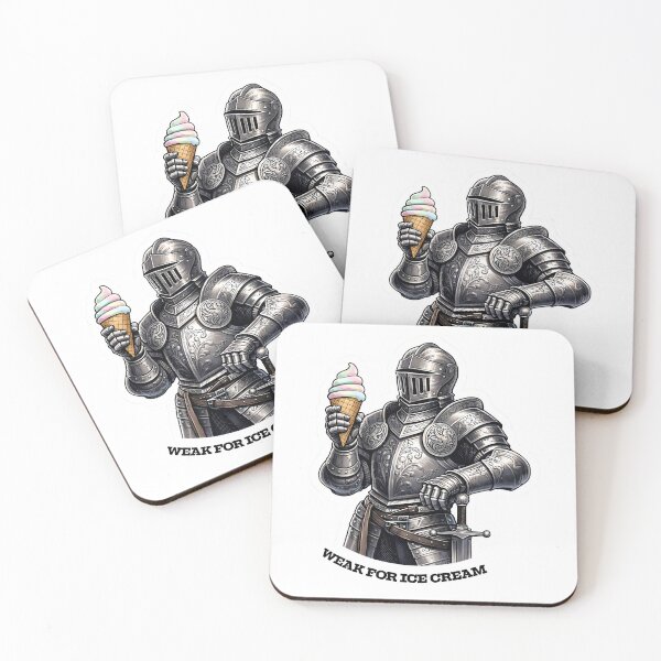 Item preview, Weak for Ice Cream – Armored Knight Humor Illustration designed and sold by Sepinik.