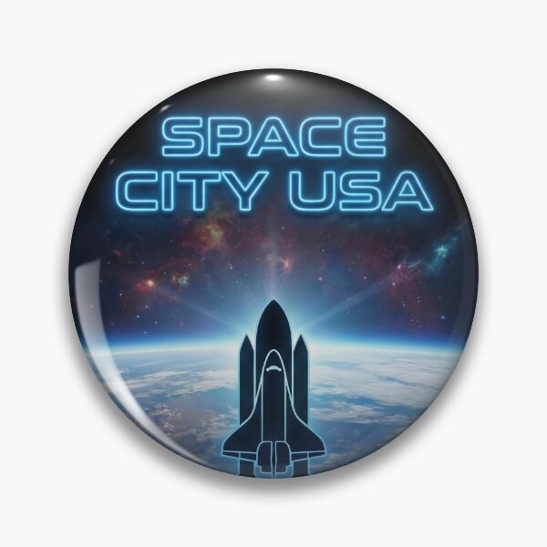 Item preview, Space City USA: Retro-Futuristic Sci-Fi Shuttle Clock designed and sold by Cozy-Old-Pub.