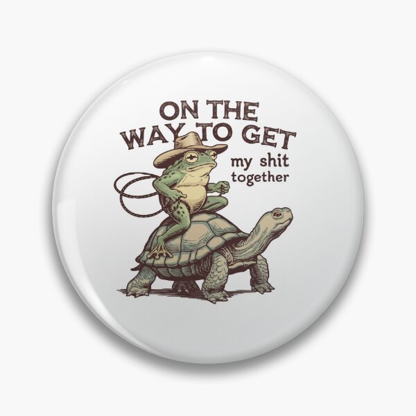 Item preview, On the Way to Get My Sh*t Together Funny Frog Design | Sarcastic Adulting Humor | Vintage Animal Meme Artwork designed and sold by Golden Blaze Studio.