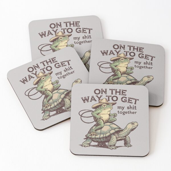 Item preview, On the Way to Get My Sh*t Together Funny Frog Design | Sarcastic Adulting Humor | Vintage Animal Meme Artwork designed and sold by Golden Blaze Studio.