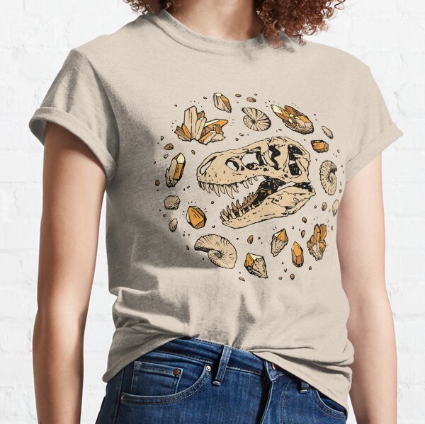 Geo-rex Vortex | Citrine Quartz | Dinosaur Fossil Art Classic T-Shirt